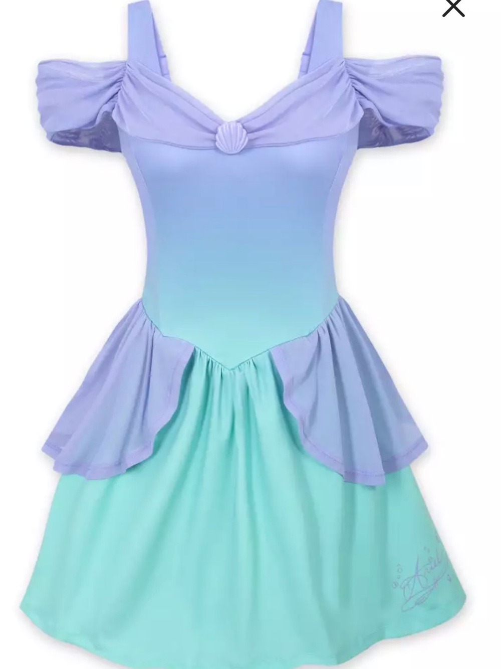 Lavender and Teal Mermaid-Inspired Kids Costume Dress